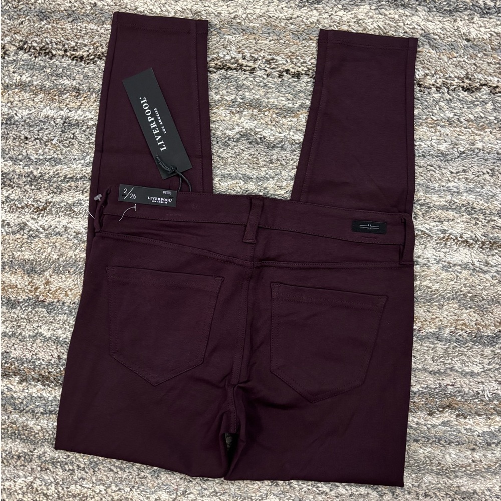 Liverpool Mid Rise Skinny Jeans Aubergine Sz 2/26P NWT | Liverpool Skinny NEW- - Picture 12 of 13